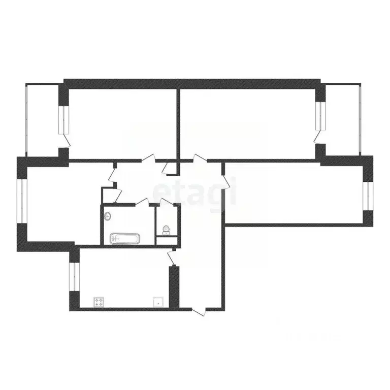 4-к кв. Белгородская область, Белгород ул. Губкина, 41 (85.0 м) - Фото 1