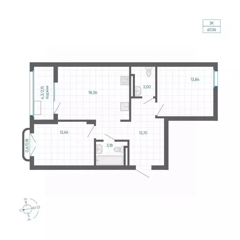 2-к кв. Челябинская область, Челябинский городской округ, пос. ... - Фото 1