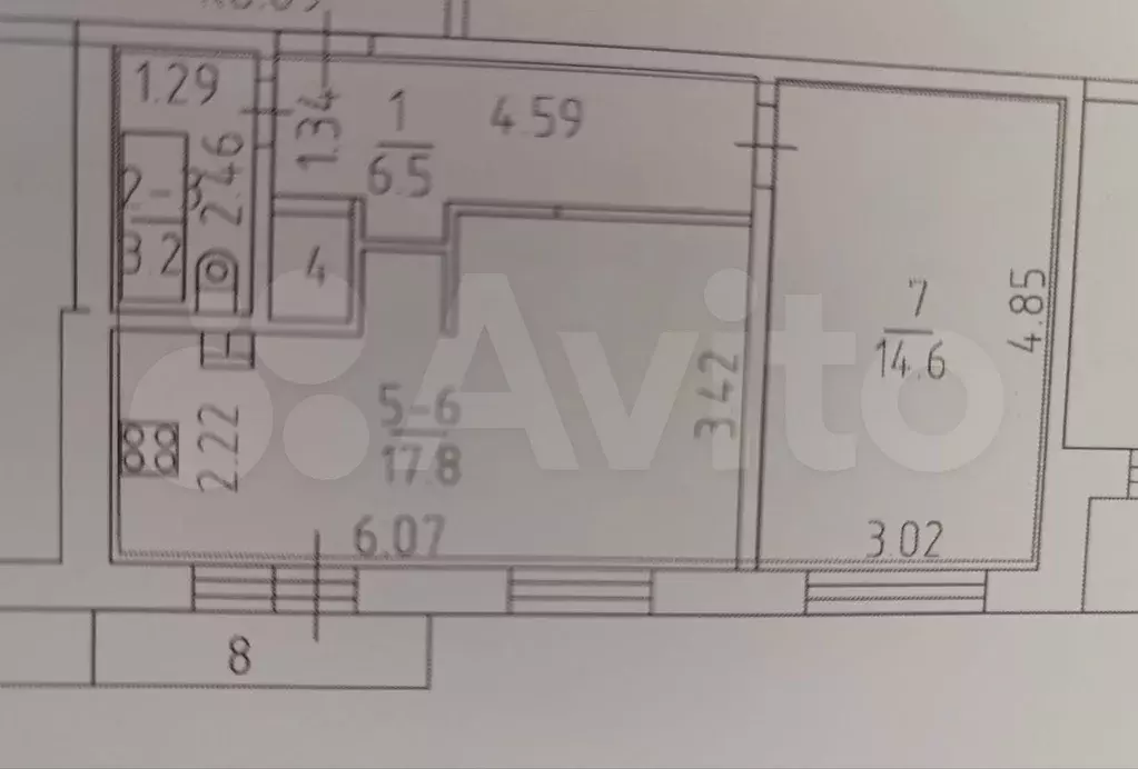 2-к. квартира, 42 м, 5/9 эт. - Фото 0