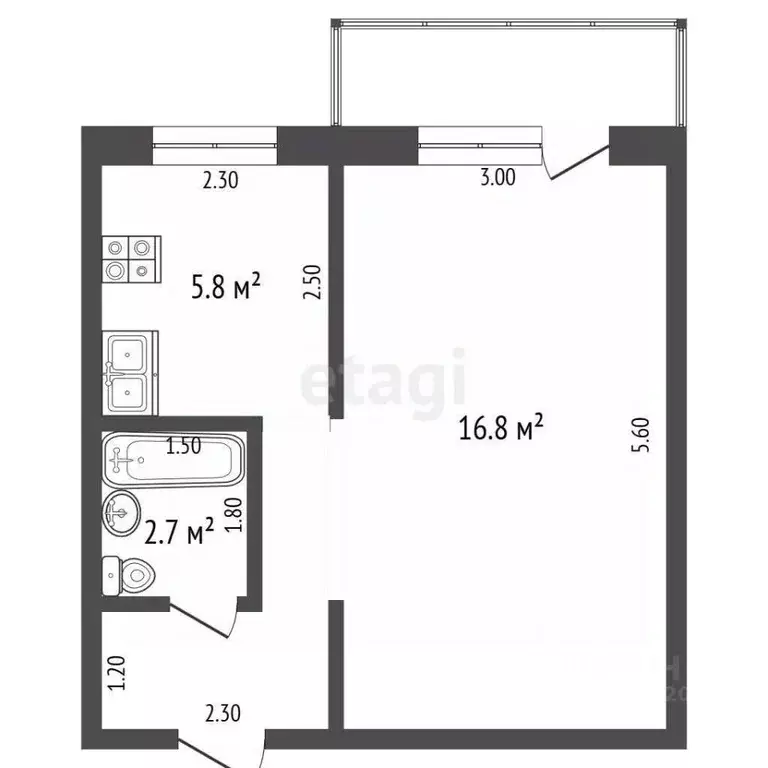 1-к кв. Ярославская область, Ярославль Ленинградский просп., 44 (31.0 ... - Фото 2