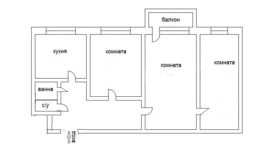 3-комнатная квартира: Ангарск, 10-й микрорайон, 41 (58.9 м) - Фото 2