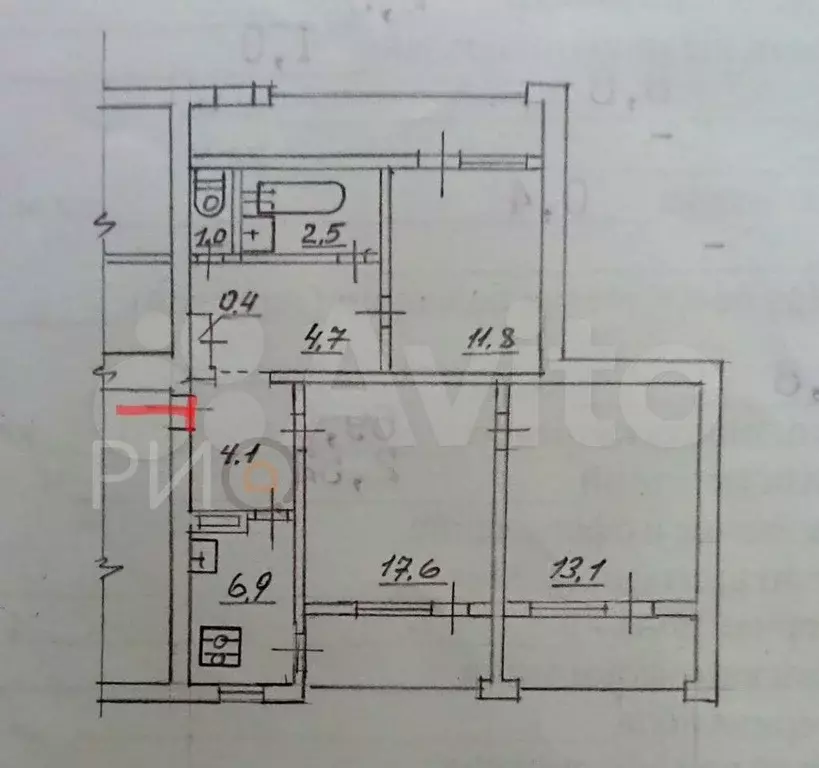 3-к. квартира, 69,9 м, 8/9 эт. - Фото 0