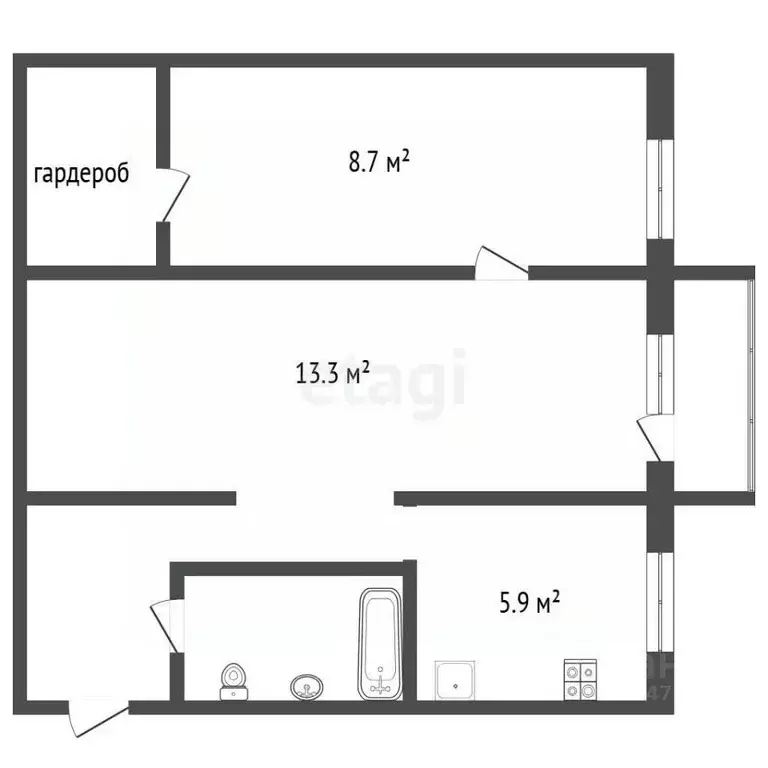 2-к кв. Московская область, Раменское Донинское ш., 6 (44.1 м) - Фото 2