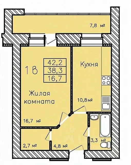 1-к кв. Тамбовская область, Тамбов Радужный мкр, ул. Сабуровская, 1Бк1 ... - Фото 0