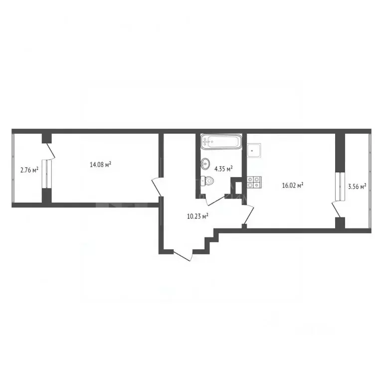 1-к кв. Тюменская область, Тюмень ул. Павла Никольского, 12 (50.5 м) - Фото 2