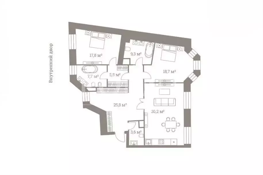 3-комнатная квартира: Москва, улица Большая Полянка, 44 (119 м) - Фото 1
