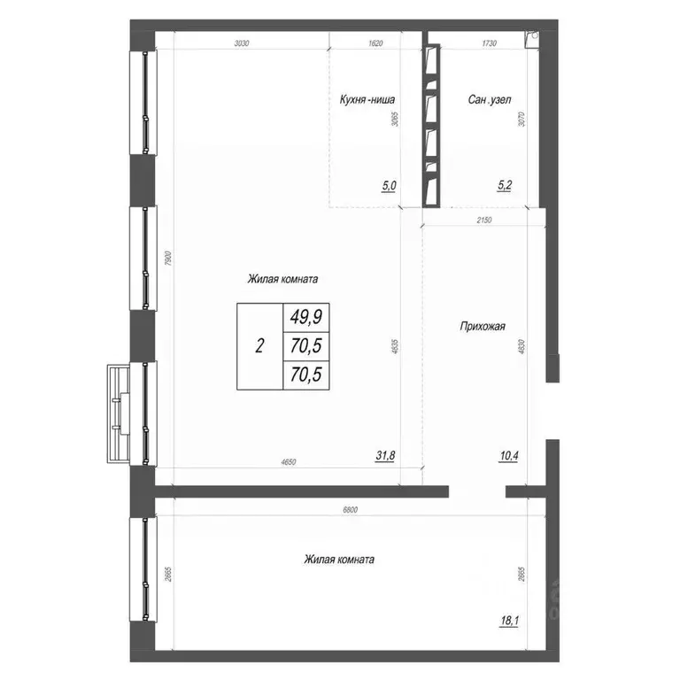 3-к кв. Приморский край, Владивосток ул. Невельского, 4с2 (70.5 м) - Фото 1