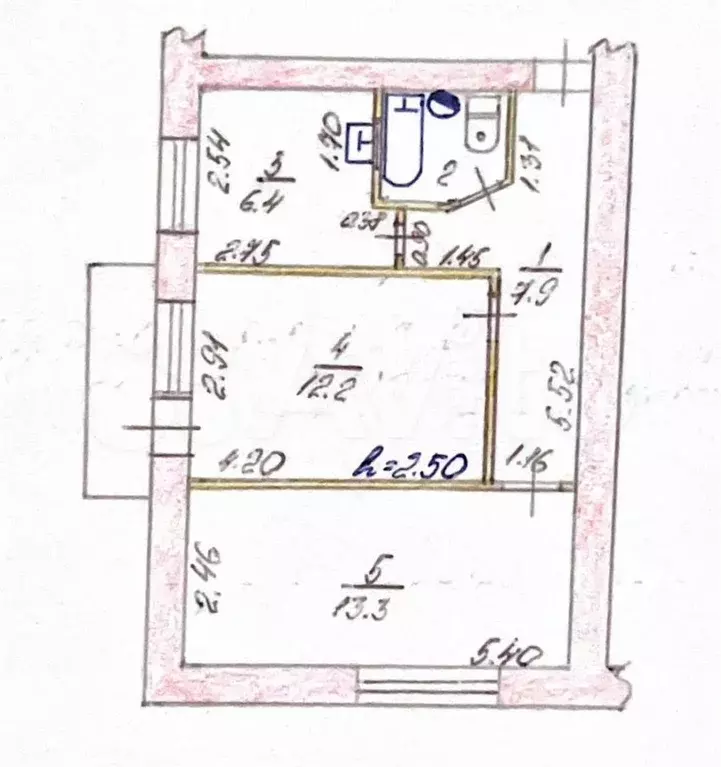 2-к. квартира, 45 м, 3/4 эт. - Фото 0