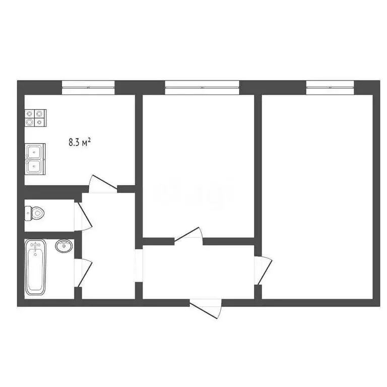 2-комнатная квартира: Коломна, улица Девичье Поле, 24 (50.2 м) - Фото 1