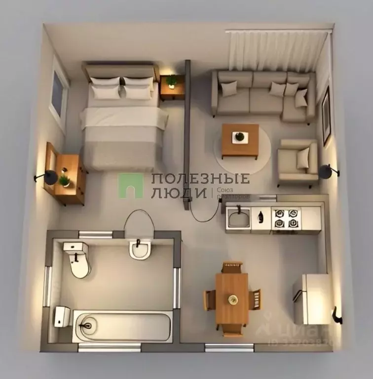 1-к кв. Белгородская область, Белгород Студенческая ул., 10 (21.1 м) - Фото 1