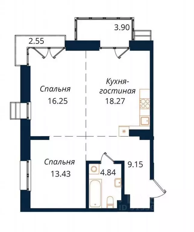 2-к кв. Иркутская область, Иркутск ул. Юрия Левитанского, 12 (68.0 м) - Фото 0