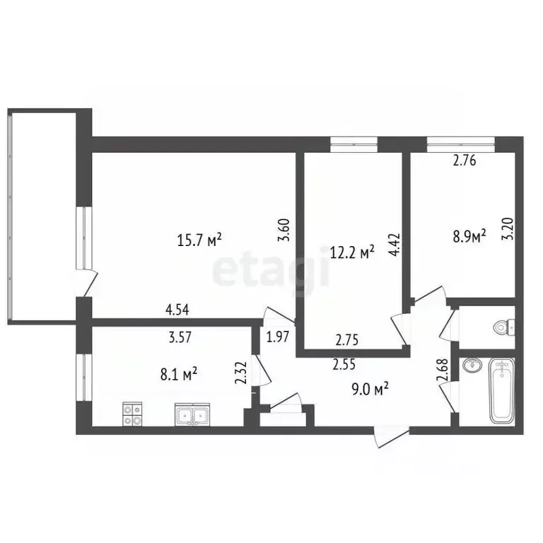 3-к кв. Костромская область, Волгореченск ул. Имени 50-летия ... - Фото 1