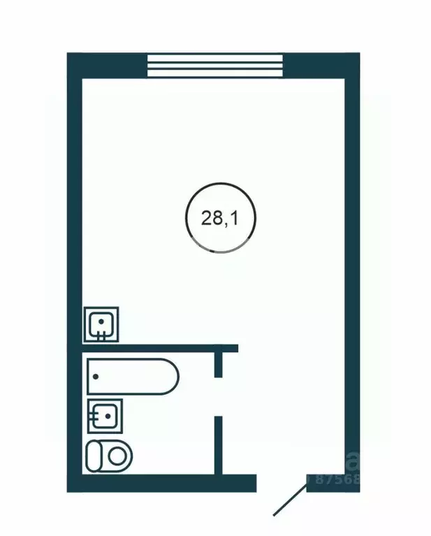 Студия Новосибирская область, Бердск Черемушная ул., 51к1 (28.1 м) - Фото 2
