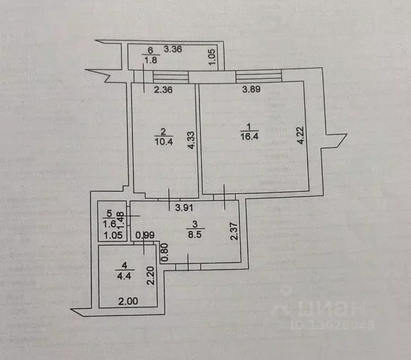 1-к кв. Татарстан, Зеленодольск ул. Королева, 11А (43.1 м) - Фото 1