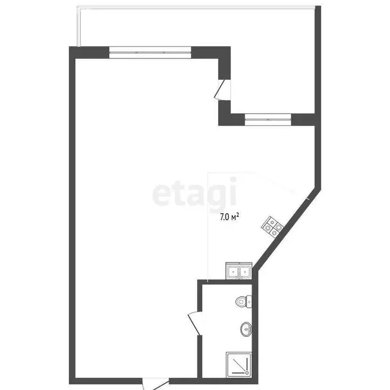 Квартира-студия: Севастополь, Парковая улица, 7 (36.8 м) - Фото 1