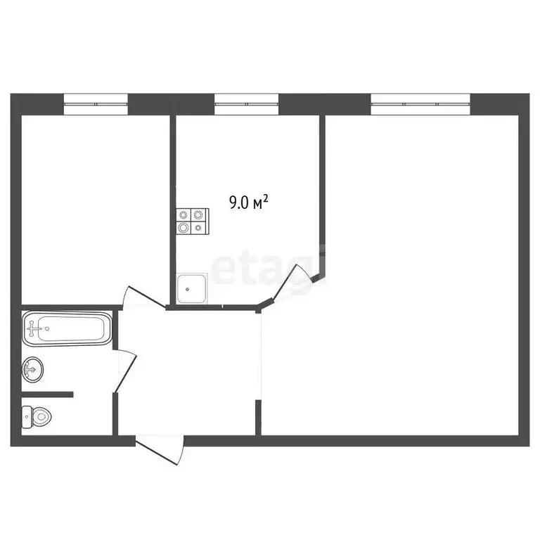 2-комнатная квартира: Тутаев, проспект 50-летия Победы, 30 (48.8 м) - Фото 1