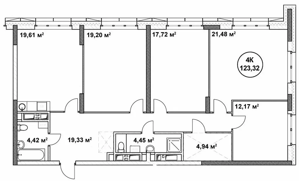 4-комнатная квартира: Нижний Новгород, Нижегородский район (123.32 м) - Фото 0