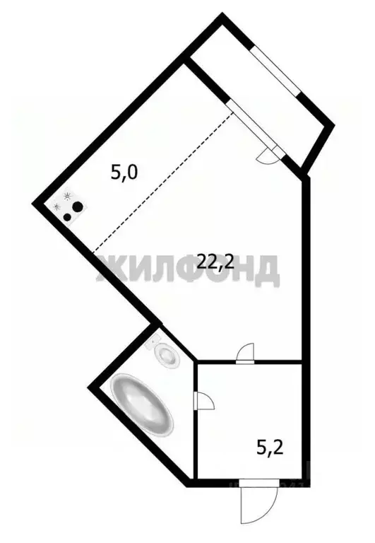 1-к кв. Новосибирская область, Новосибирск Стартовая ул., 1 (37.5 м) - Фото 1