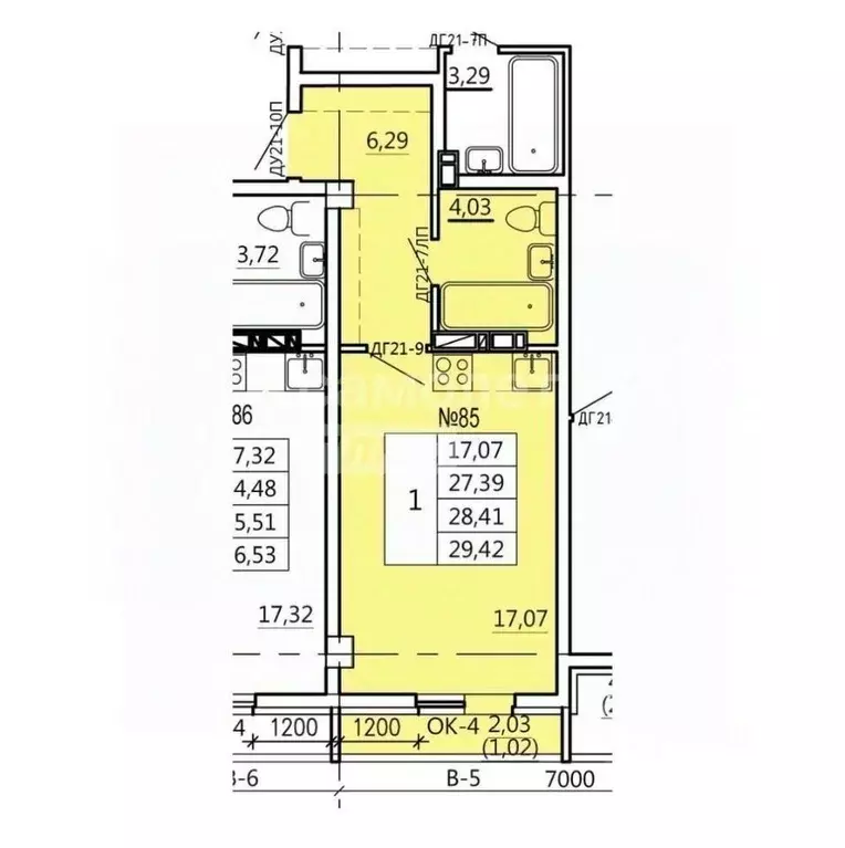 1-к кв. Курская область, Курск Театральная ул., 14 (29.4 м) - Фото 0