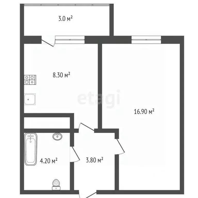 1-к кв. Ямало-Ненецкий АО, Пуровский район, Уренгой пгт, 5-й мкр 18А ... - Фото 2