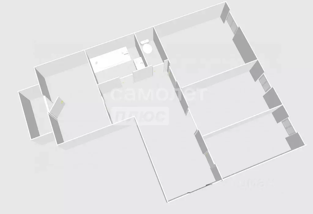 3-к кв. Брянская область, Брянск ул. Романа Брянского, 15/1 (64.0 м) - Фото 2