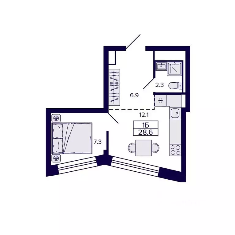 1-к кв. Хабаровский край, Хабаровск ул. Карла Маркса, 96/1 (28.63 м) - Фото 1