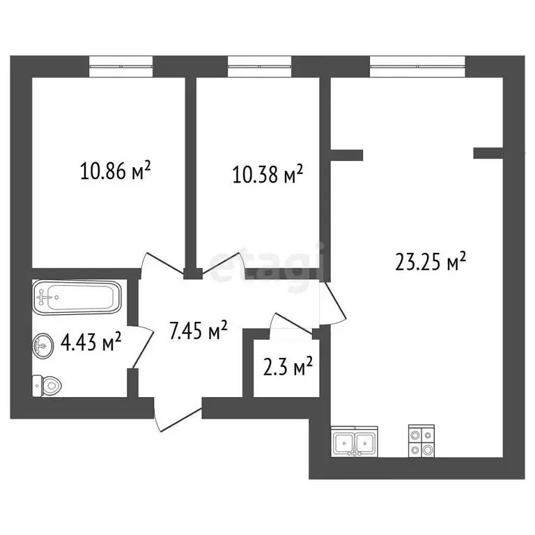 2-комнатная квартира: Ялуторовск, улица Свободы, 240 (57.3 м) - Фото 1