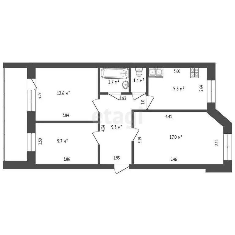 3-комнатная квартира: Орёл, улица Трудовых Резервов, 40 (66.7 м) - Фото 0