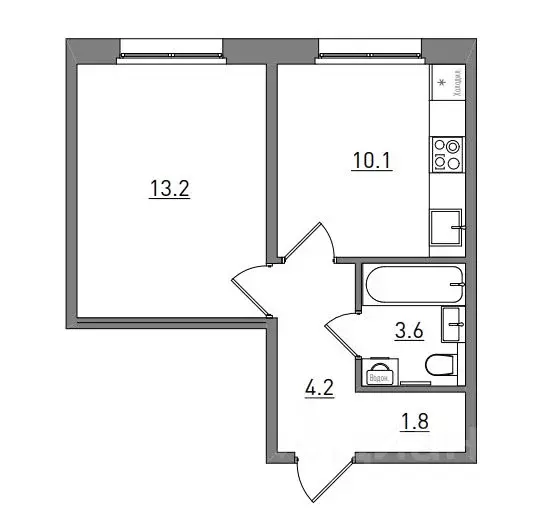 1-к кв. Кировская область, Киров ул. Чистопрудненская, 13А (32.9 м) - Фото 1