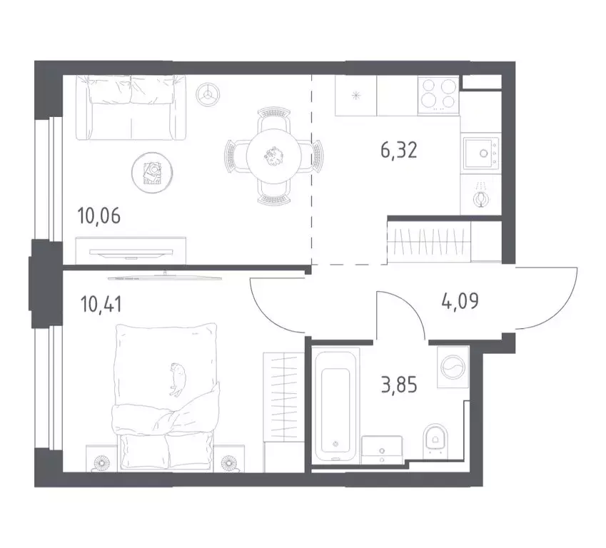 1-комнатная квартира: Красногорск, жилой комплекс Квартал Строгино, 3 ... - Фото 1