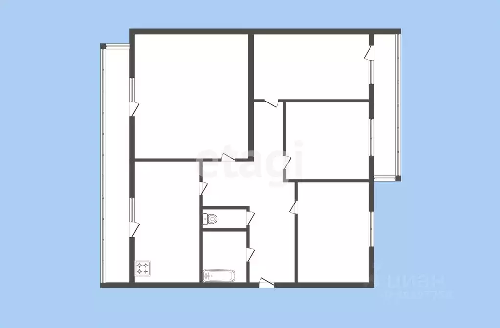 4-к кв. Карачаево-Черкесия, Черкесск ул. Гутякулова, 28 (82.8 м) - Фото 1
