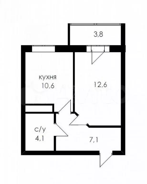 1-к. квартира, 35,3 м, 4/19 эт. - Фото 0