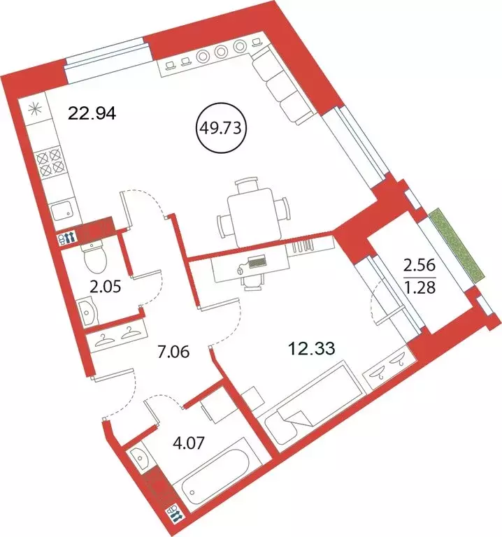 1-комнатная квартира: Санкт-Петербург, Плесецкая улица, 4 (49.73 м) - Фото 1