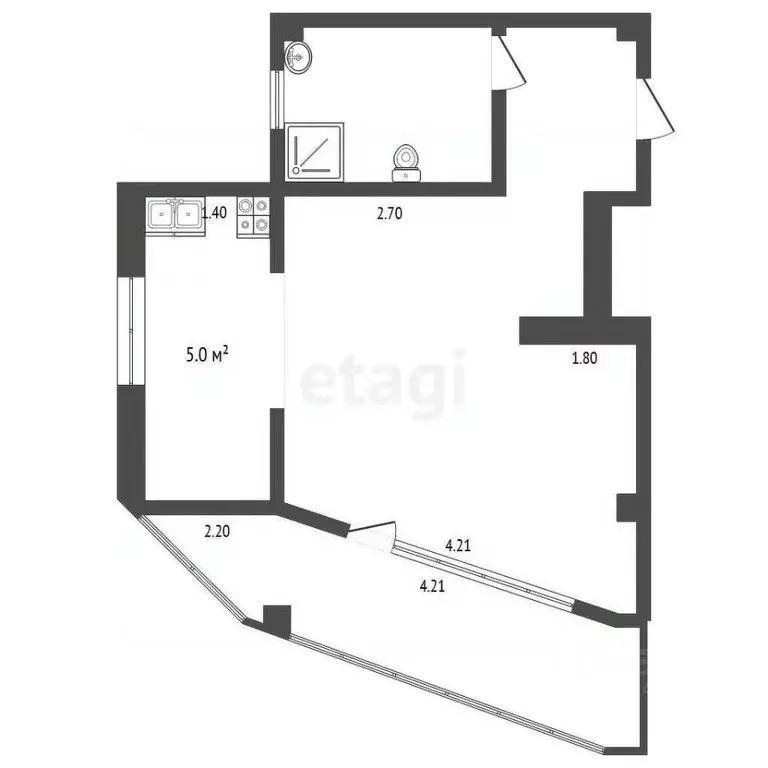 Студия Севастополь с. Орловка, ш. Качинское, 33/1 (49.7 м) - Фото 2