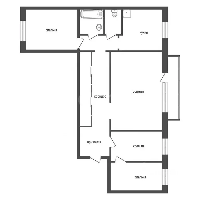 4-к кв. Красноярский край, Емельяново пгт ул. Новая, 23Б (79.7 м) - Фото 2