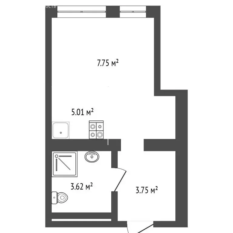 Квартира-студия: Тюмень, улица Газовиков, 38к2 (1 м) - Фото 0