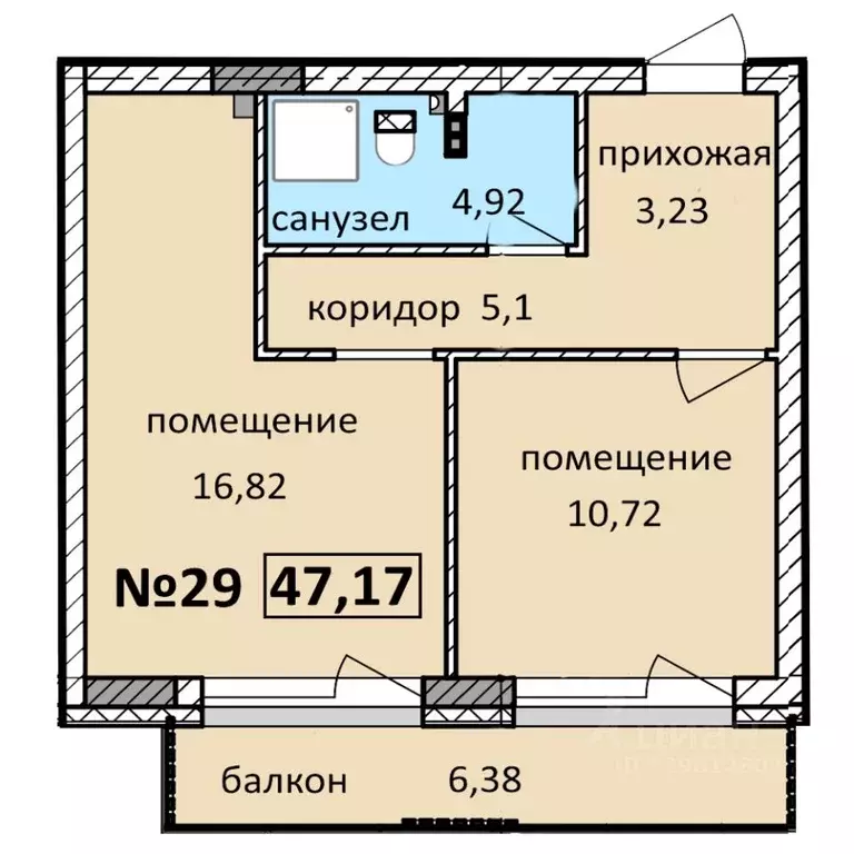 2-к кв. Калининградская область, Балтийск  (47.17 м) - Фото 0