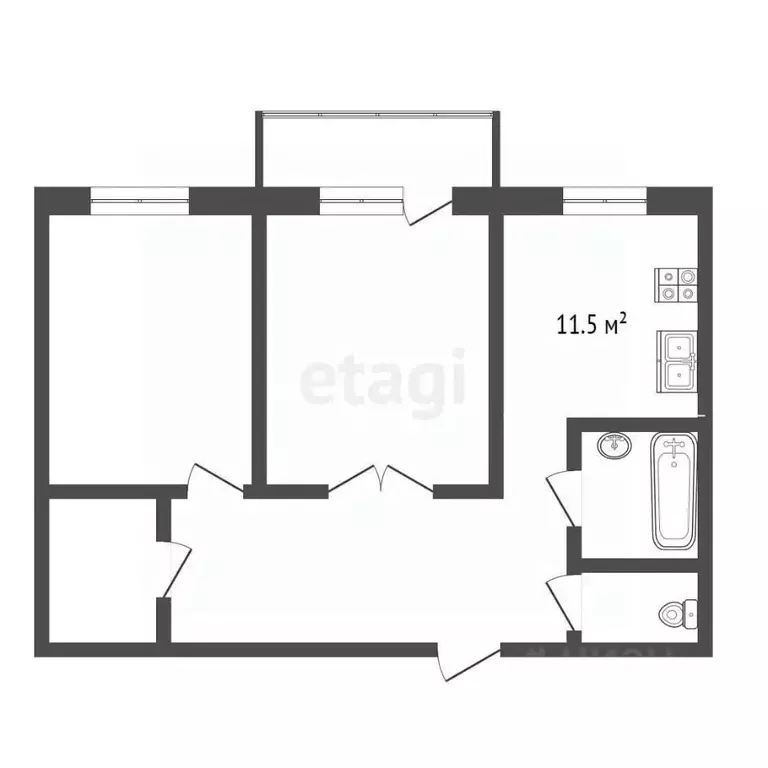 2-к кв. Мордовия, Саранск ул. Пушкина, 30А (57.0 м) - Фото 1