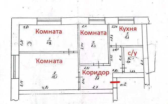 3-к. квартира, 51 м, 1/2 эт. - Фото 0