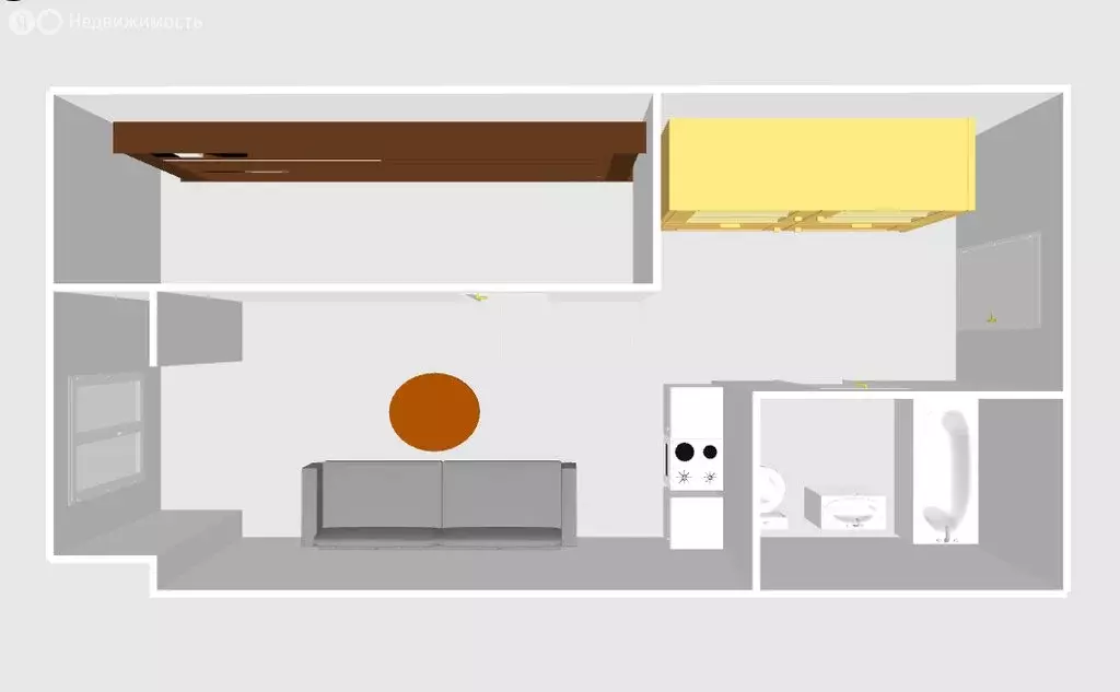 Квартира-студия: Южно-Сахалинск, Физкультурная улица, 28 (32.2 м) - Фото 1