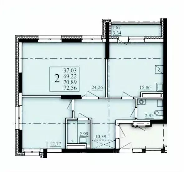 2-к кв. Башкортостан, Уфа Затон-Восточный жилрайон, Паруса жилой ... - Фото 0