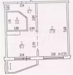 1-к. квартира, 34,4 м, 5/10 эт. - Фото 0