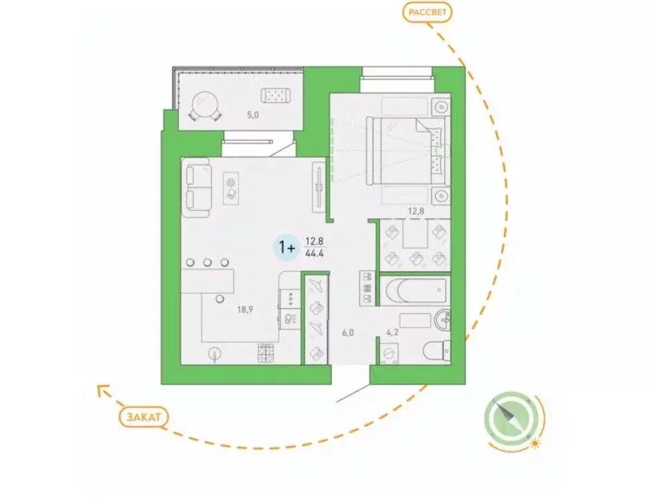 1-к кв. Брянская область, Брянск Степная ул., 20 (44.4 м) - Фото 1