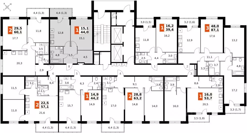 1-к кв. Калужская область, Обнинск Заовражье жилрайон, Ап-квартал ... - Фото 2