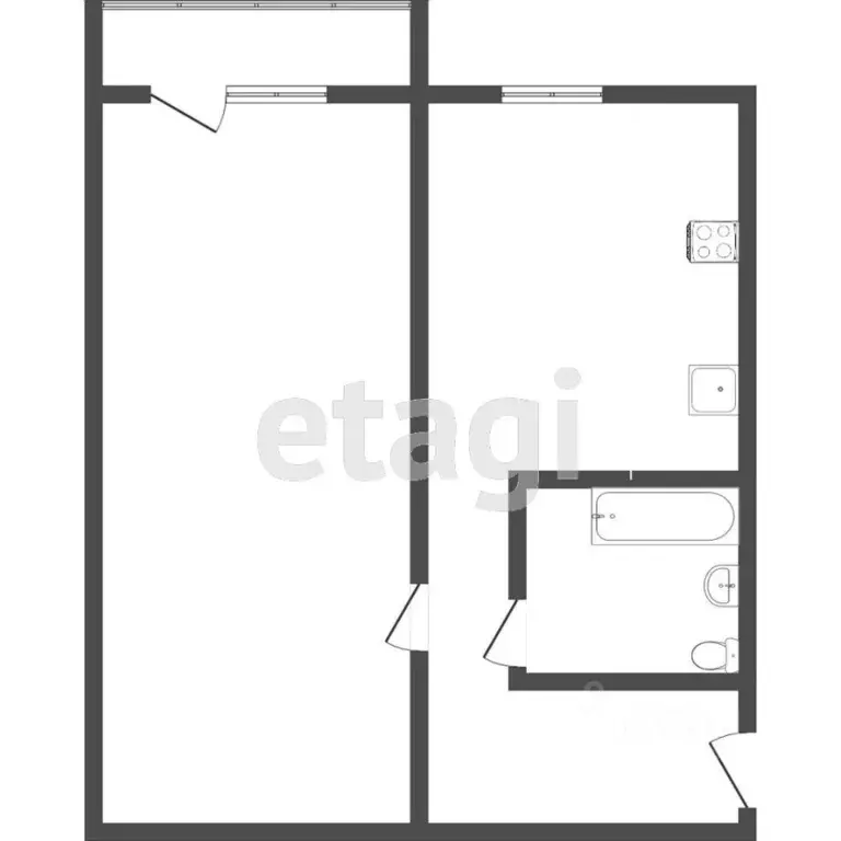 1-к кв. Томская область, Томск пер. Сакко, 9 (30.0 м) - Фото 1