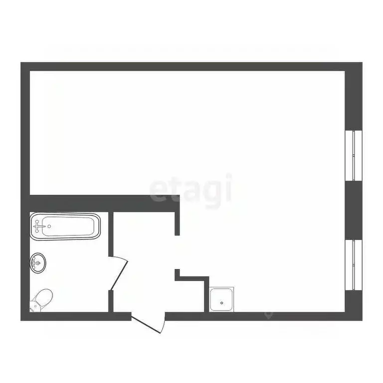 1-к кв. Красноярский край, Красноярск ул. Горького, 6а (30.0 м) - Фото 2