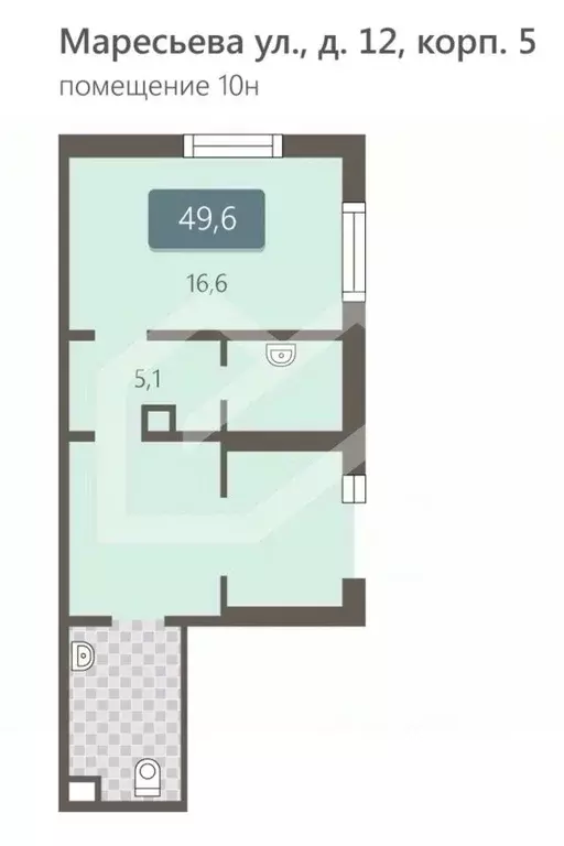 Помещение свободного назначения в Москва ул. Маресьева, 12к5 (50 м) - Фото 2