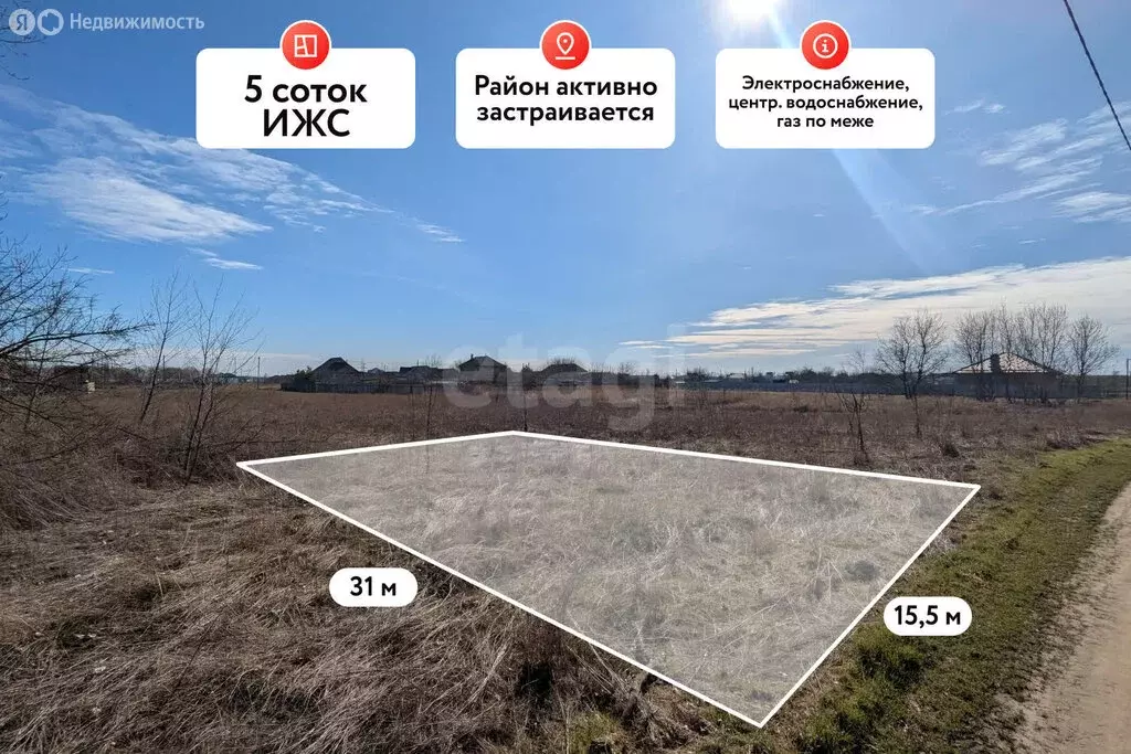 Участок в хутор Белый, Луговая улица (5 м) - Фото 1