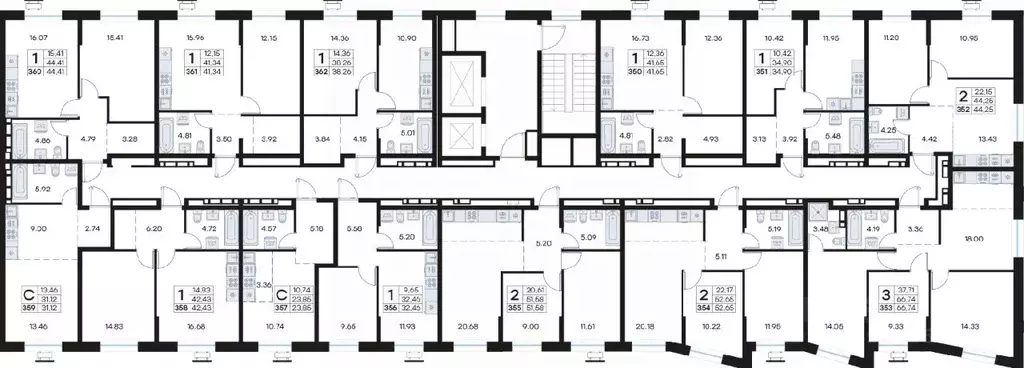 3-к кв. Приморский край, Владивосток Клуб 25 жилой комплекс, 1 (66.74 ... - Фото 2