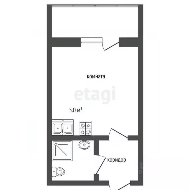 Студия Ростовская область, Ростов-на-Дону просп. Стачки, 215Б (25.0 м) - Фото 2